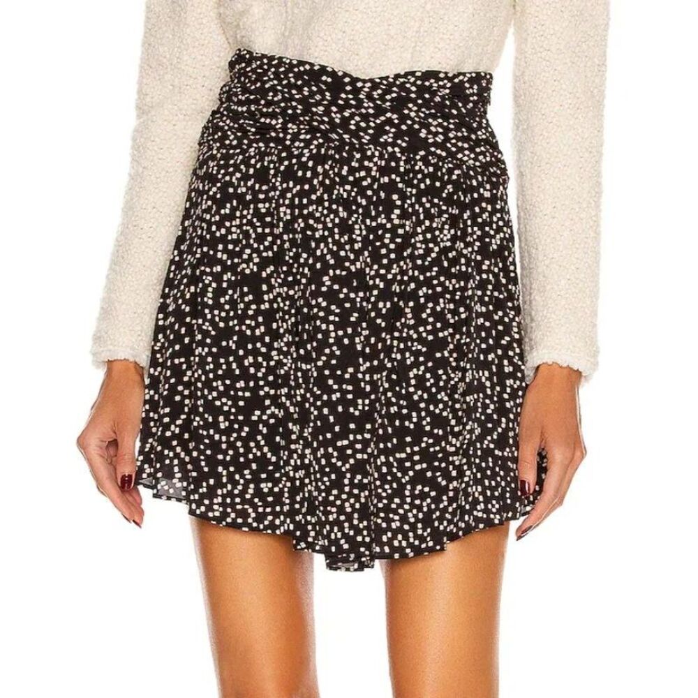 Étoile Isabel Marant Mini Skirt Viscose Black White Polka Dot FR 38 / US 6